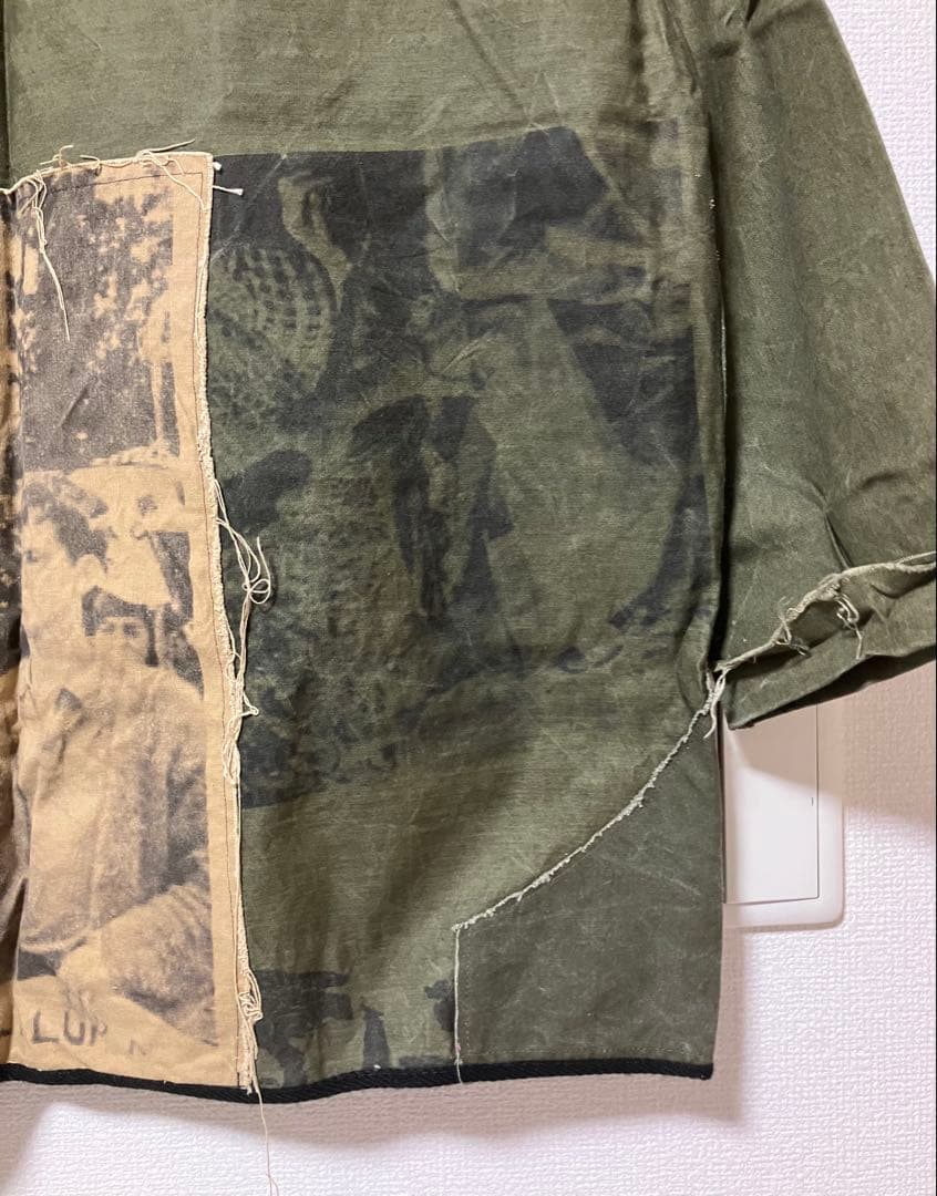vintage テント生地 リメイク ミリタリー ジャケット 襤褸 古布
