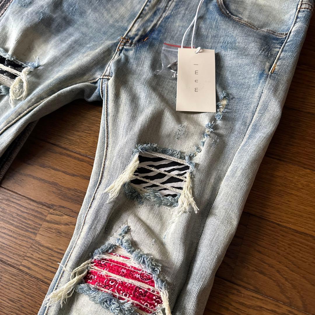 mnml ミニマル X214 STRETCH DENIM ダメージデニムスキニー