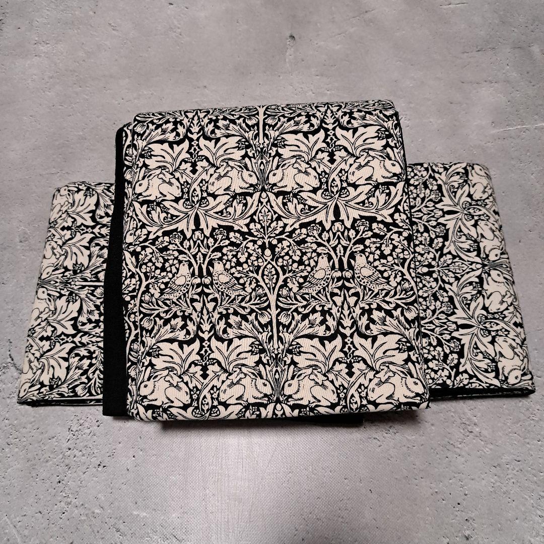 半幅帯　長尺　ウィリアムモリス　兄弟うさぎ×国産コットンリネン　リバーシブル