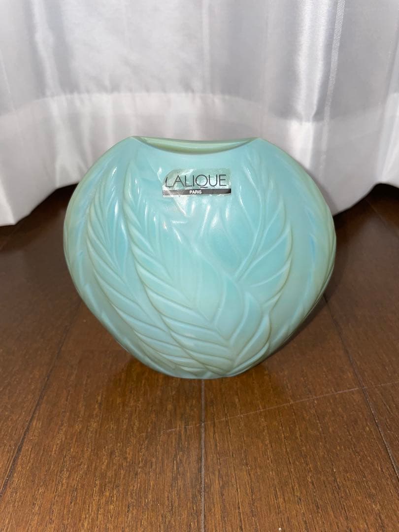 LALIQUE フランス　青緑色 花瓶
