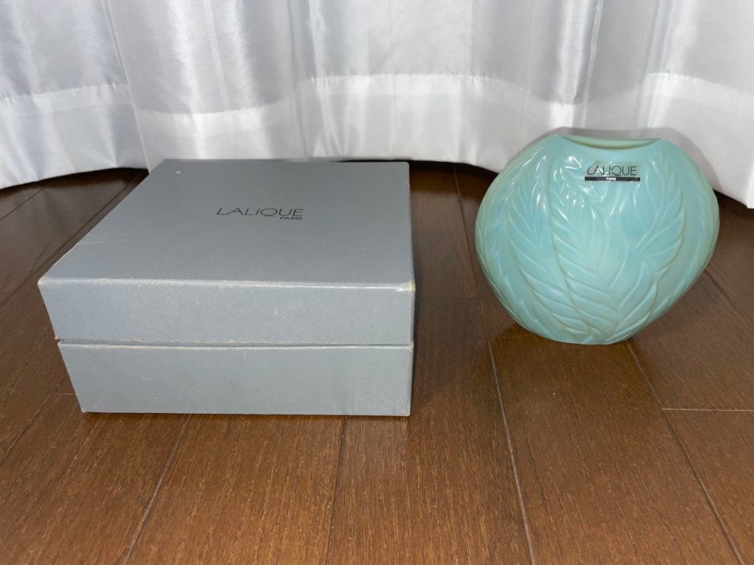 LALIQUE フランス　青緑色 花瓶