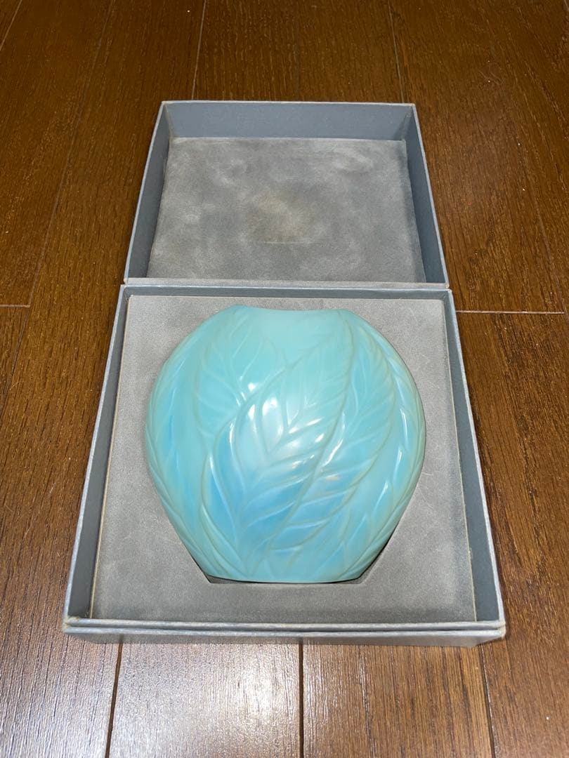 LALIQUE フランス　青緑色 花瓶