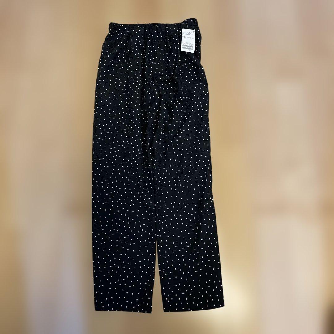 新品 spick and span ドットプリントイージーストレートパンツ