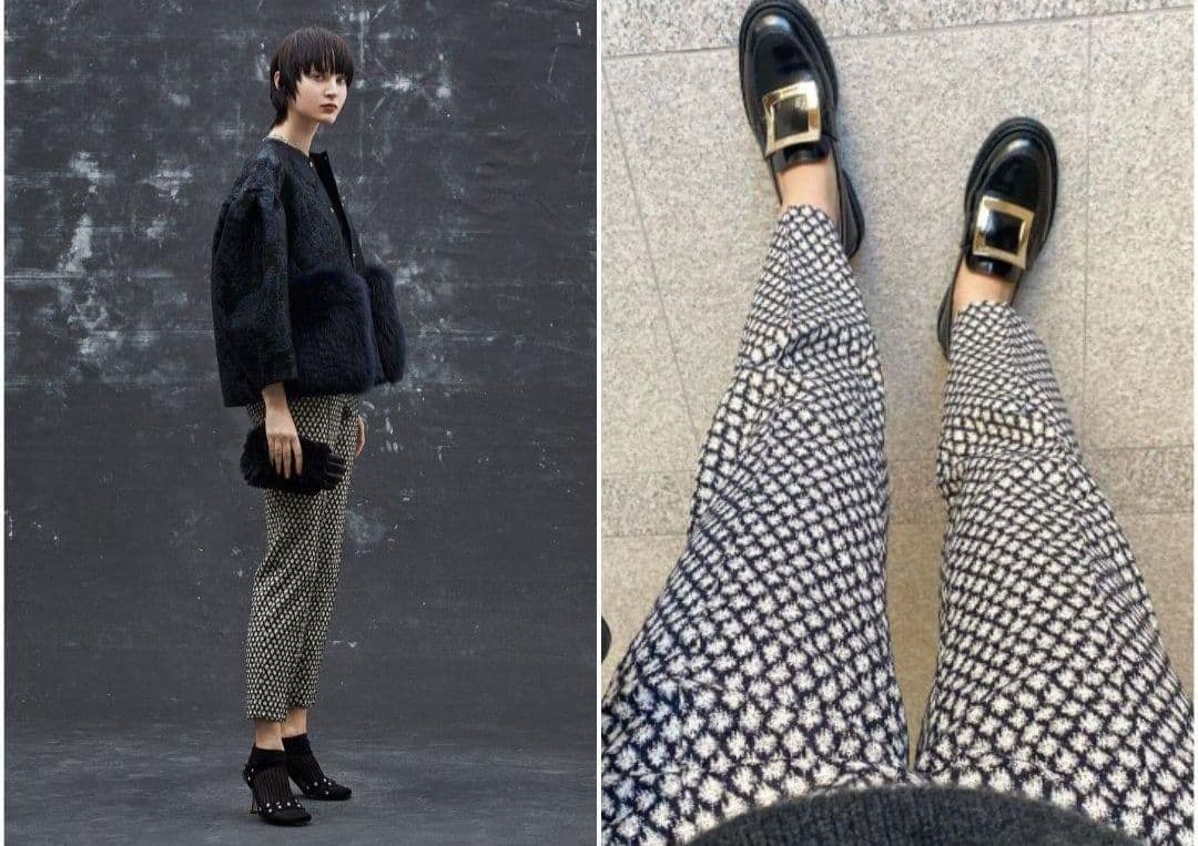 DRAWER ドゥロワー　神崎恵　look掲載　ラメ　ジャガードパンツ/36