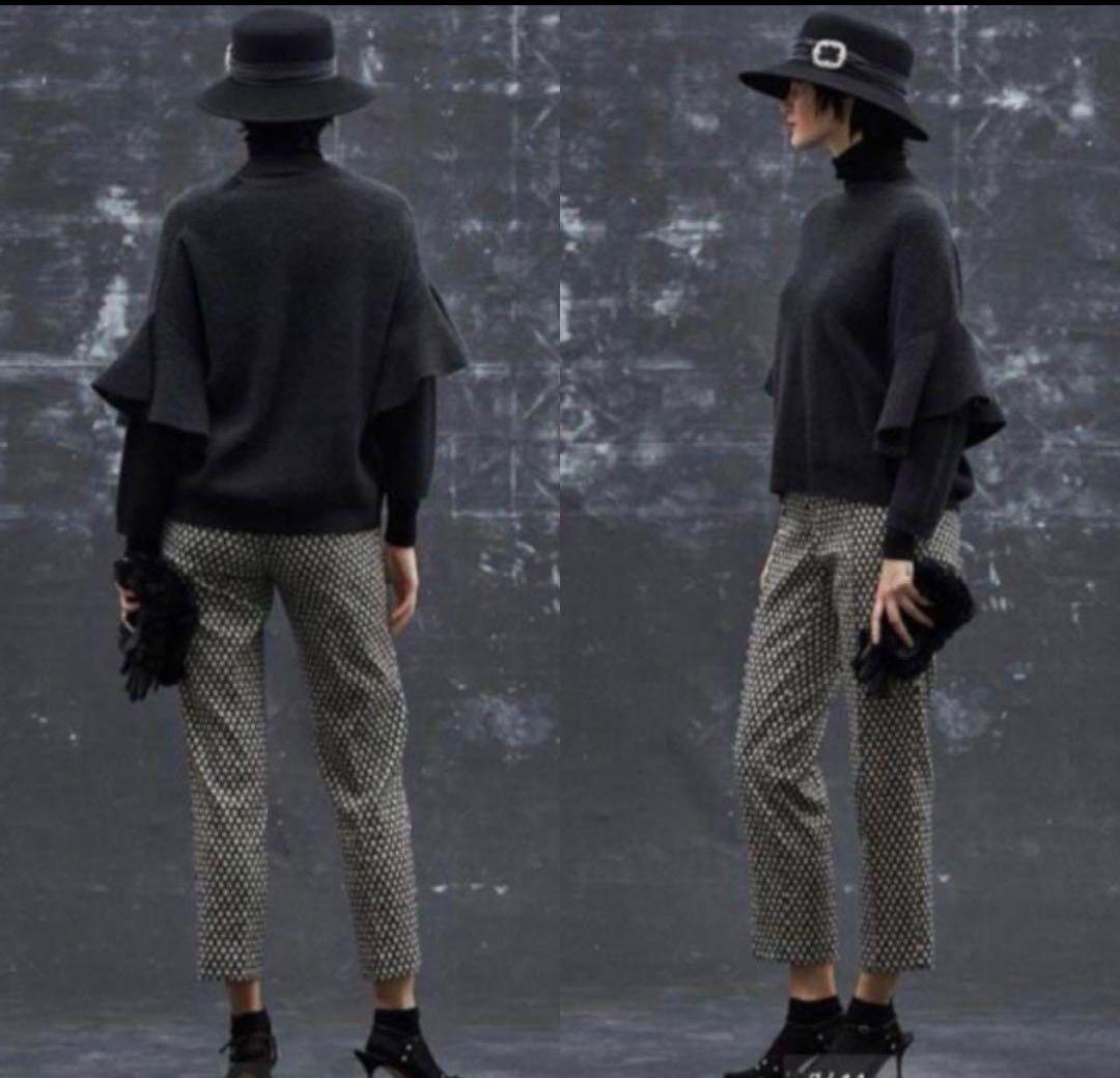 DRAWER ドゥロワー　神崎恵　look掲載　ラメ　ジャガードパンツ/36