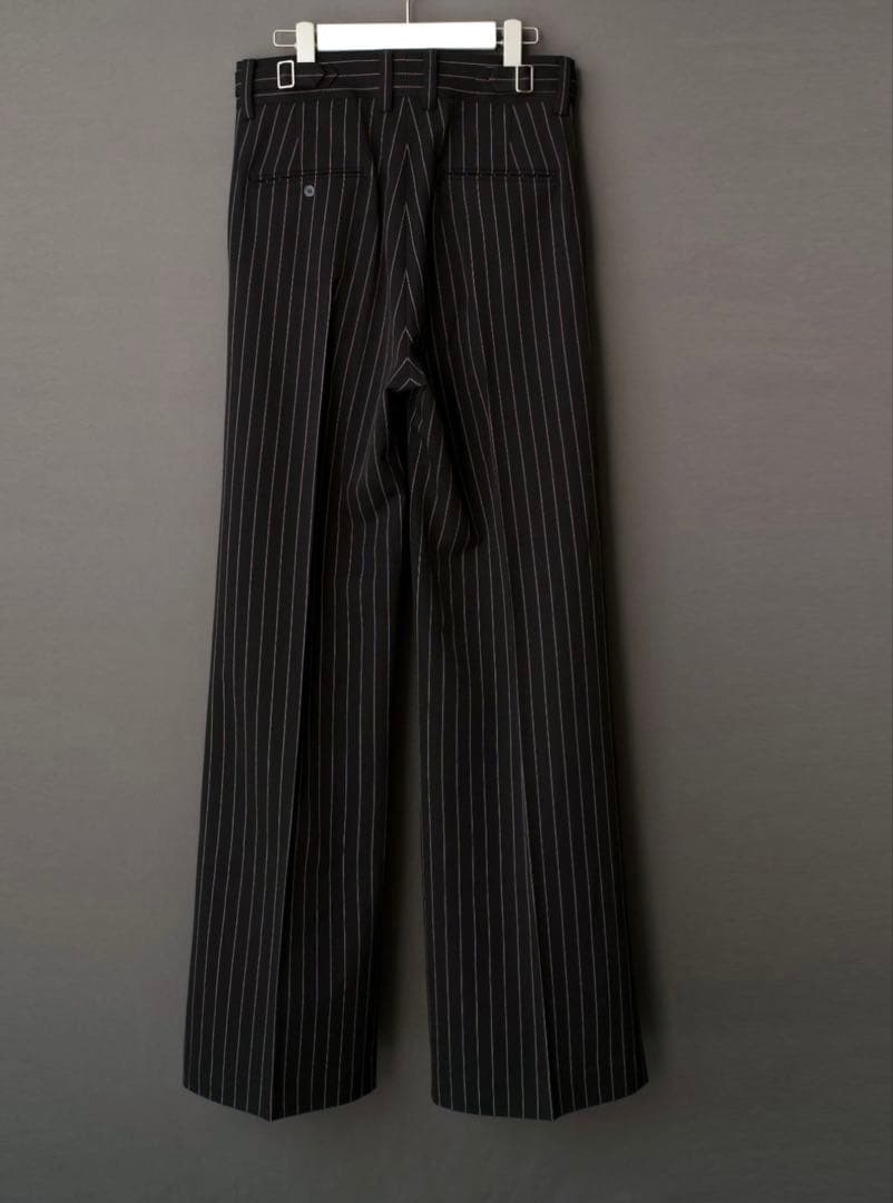 SHIKITARI STRIPE FLARE SLACKS 【BLACK】M