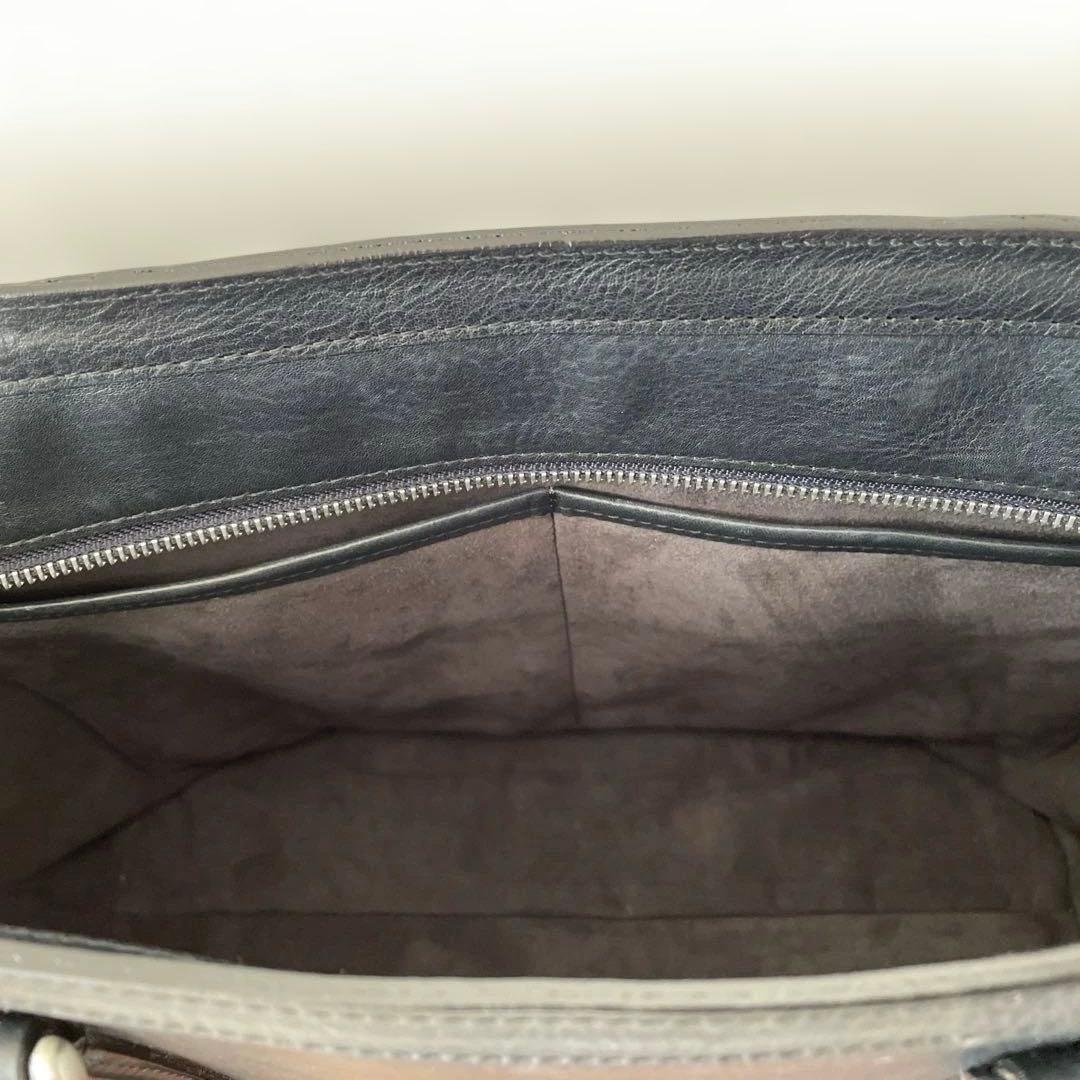 極美品ココマイスター マットーネ ガブリエル レザー トートバッグダークネイビー