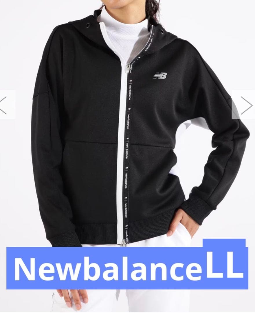 New Balance ブラック ジップアップパーカー