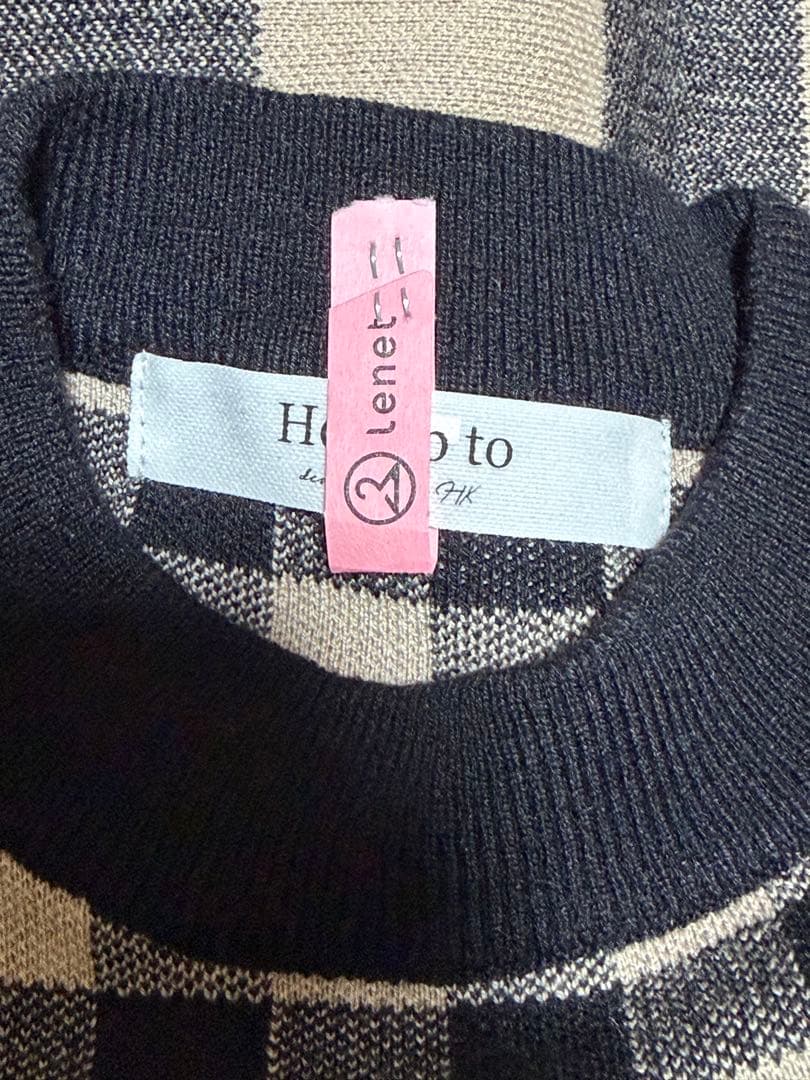 【美品】Herlipto plaid jacquard knit dress