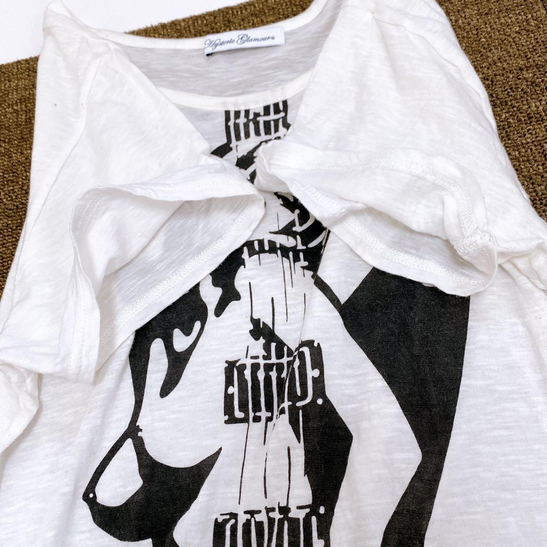 ヒステリックグラマー ✨y2k 00S✨ギターガールTシャツ 半袖 ホワイト