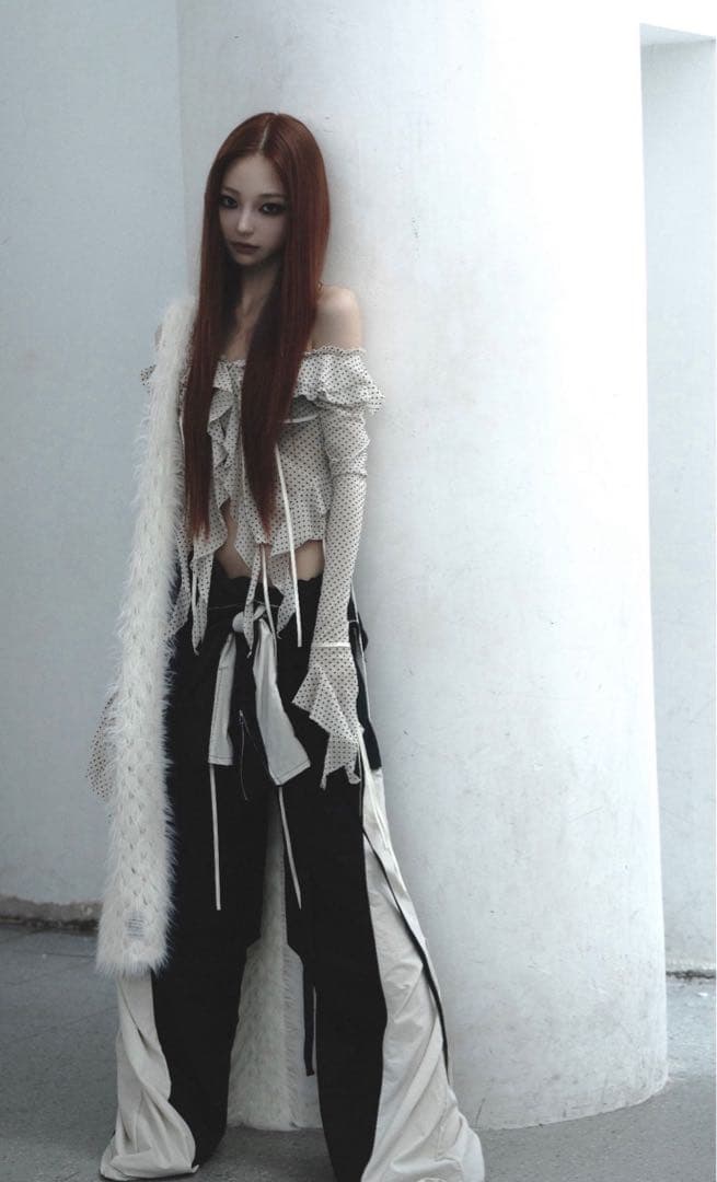 トップス S dot flow frill tops THEREDTHREAD