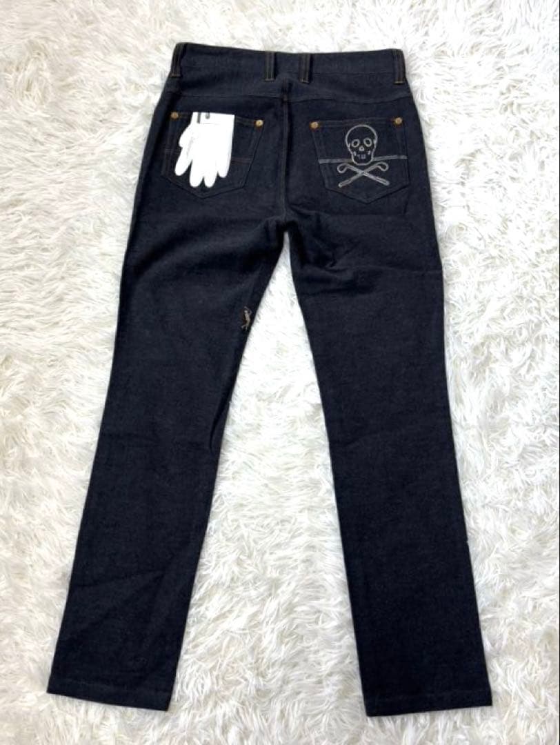 【MARK&LONA】ゴルフパンツ グローブ スカル グレー M 美品