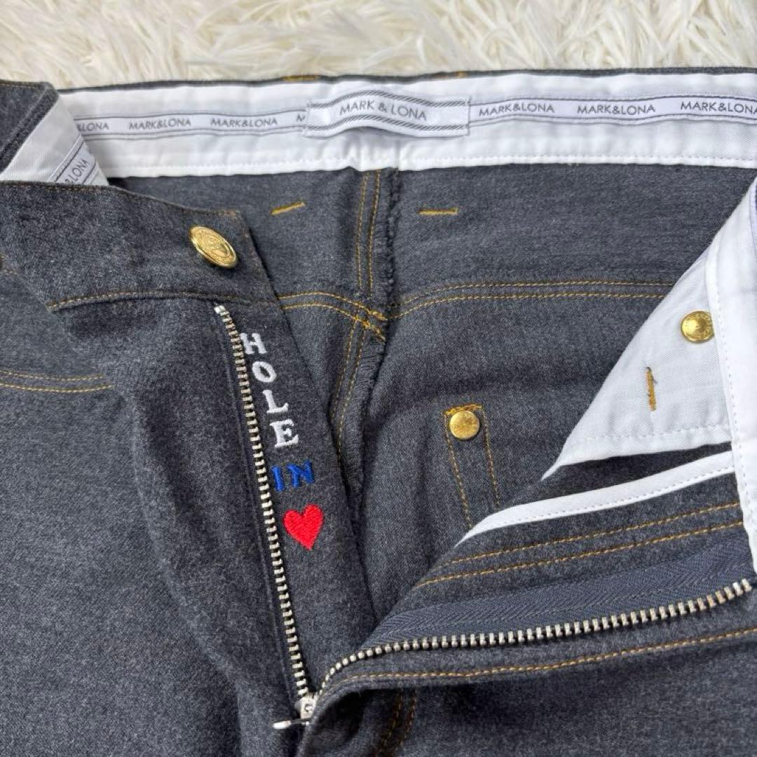 【MARK&LONA】ゴルフパンツ グローブ スカル グレー M 美品
