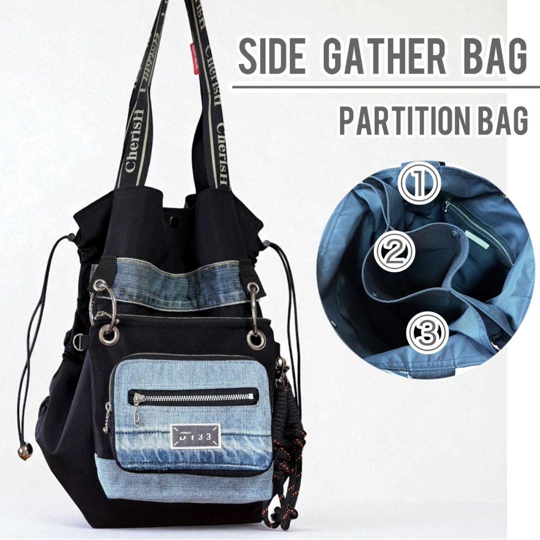 side gather bag／コーデュラブラック
