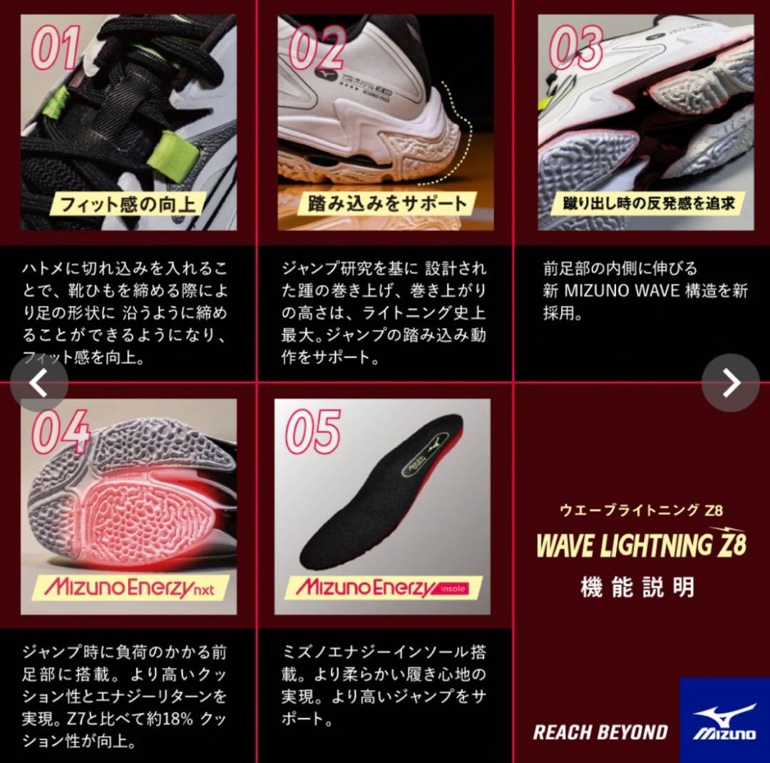 新品未使用　24.5 Mizuno ウエーブライトニング Z8 バレーシューズ