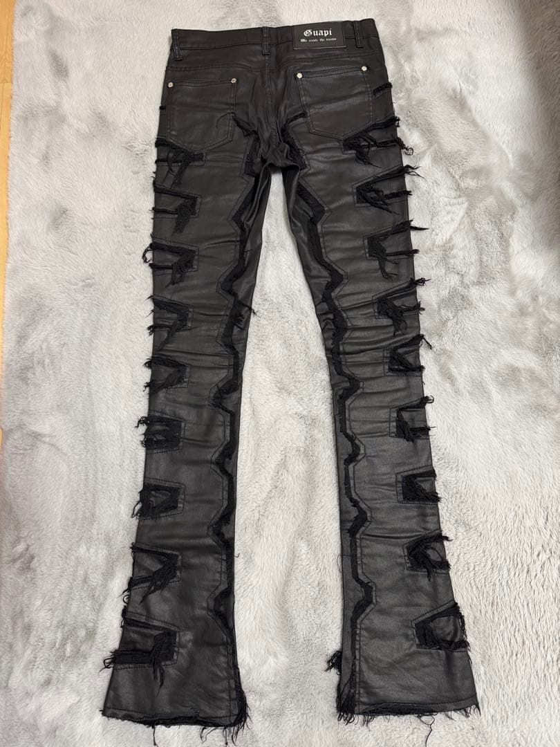 GUAPI レザーフレアパンツ 28