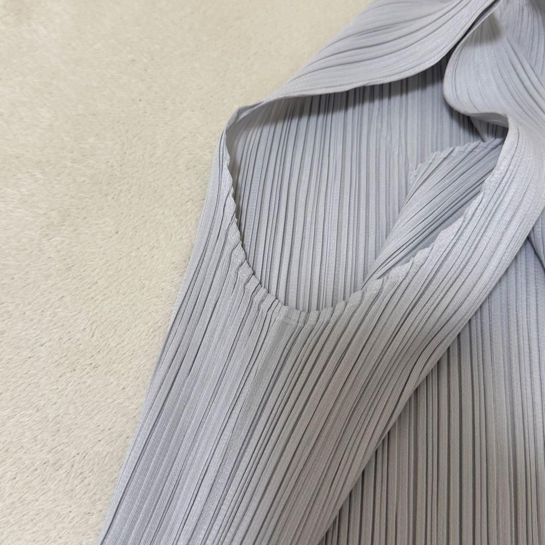 極美品✨PLEATS PLEASE プリーツ　変形　チュニック　ライトグレー