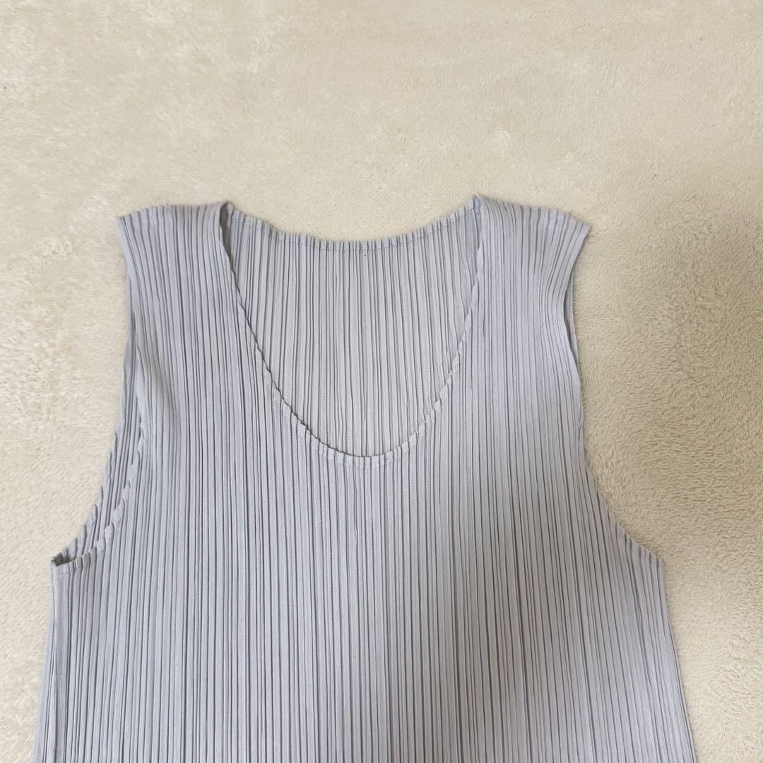 極美品✨PLEATS PLEASE プリーツ　変形　チュニック　ライトグレー