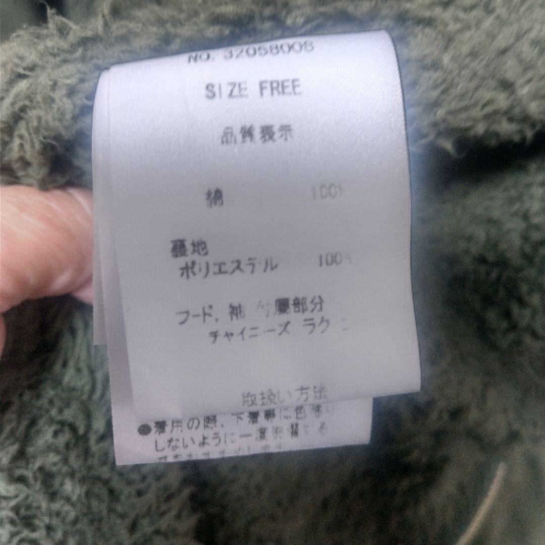 pangji リアルファー フード付きモッズコート オリーブグリーン