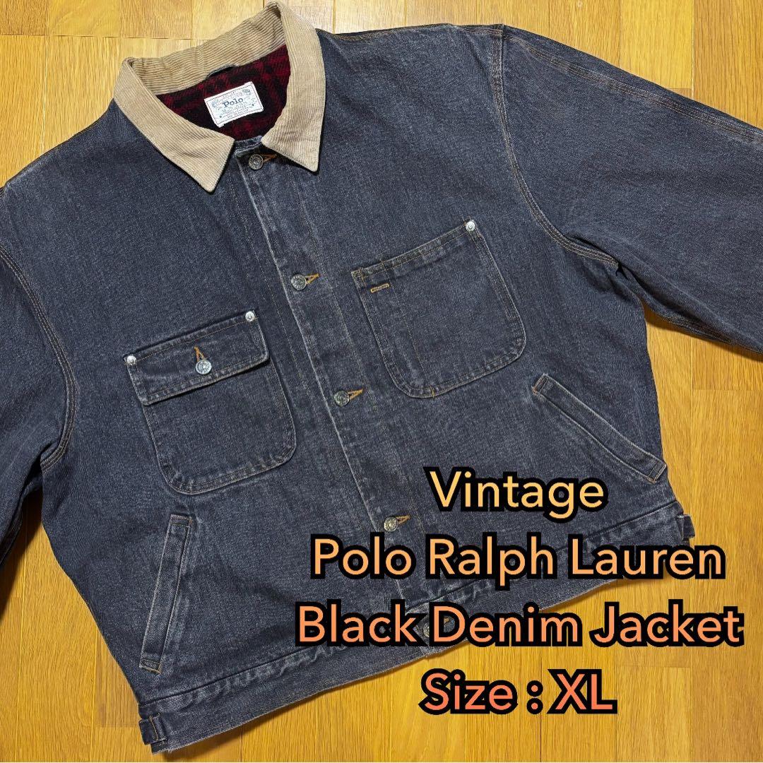 カニエ・ウェスト着用モデル　ビンテージ　ラルフローレン　ブラックデニムジャケット