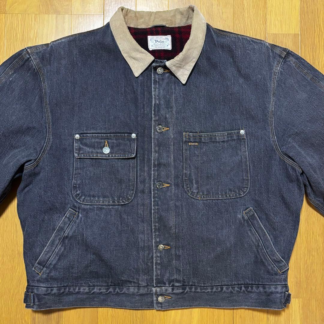 カニエ・ウェスト着用モデル　ビンテージ　ラルフローレン　ブラックデニムジャケット