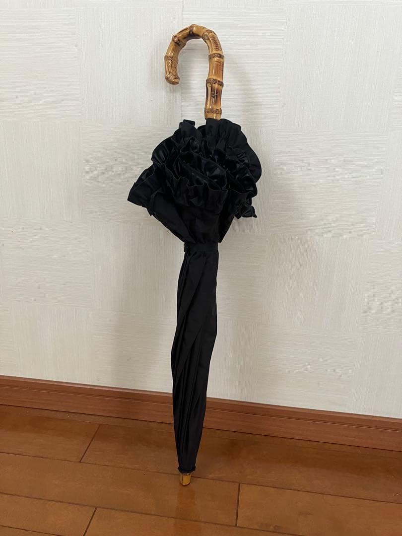 【お値下げ】サンバリア100 2段折 / フリル/持ち手バンブー