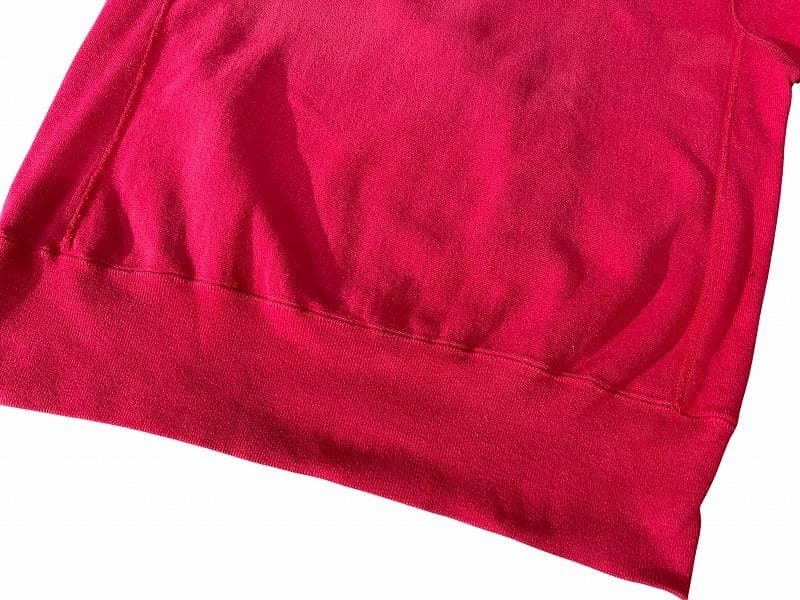 USA製 90s チャンピオン 目有 無地 リバースウィーブ スウェット 赤 L