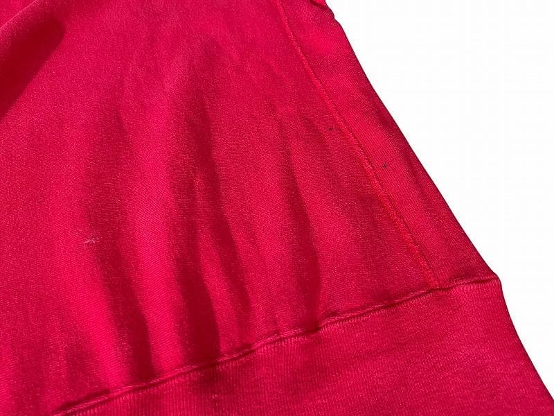 USA製 90s チャンピオン 目有 無地 リバースウィーブ スウェット 赤 L