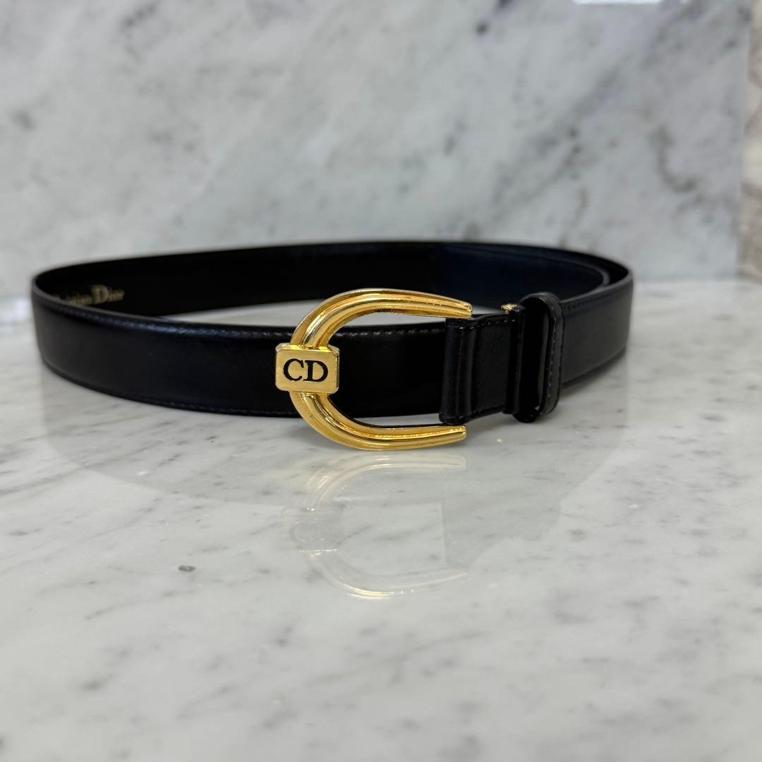 美品 Christian Dior クリスチャンディオール ベルト 本革 CD