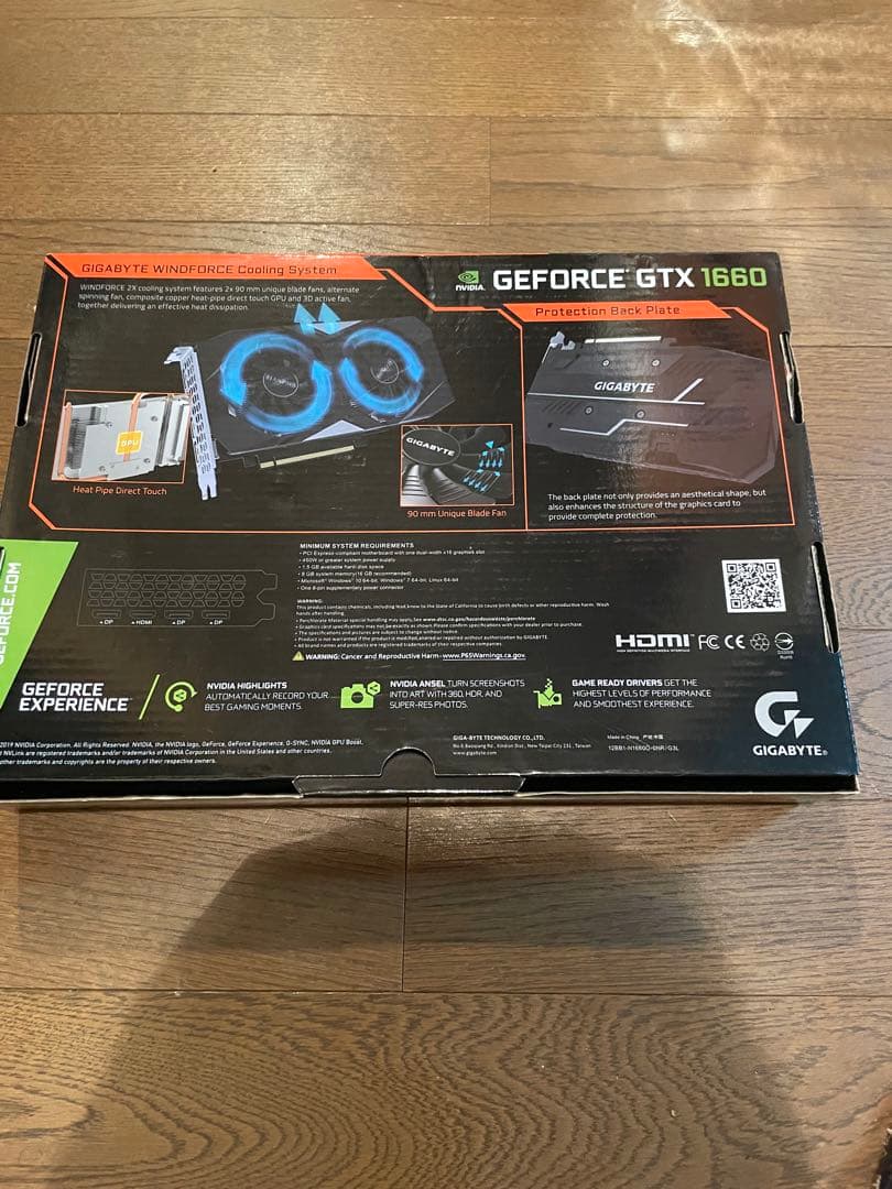 GIGABYTE GeForce GTX1660 箱付き