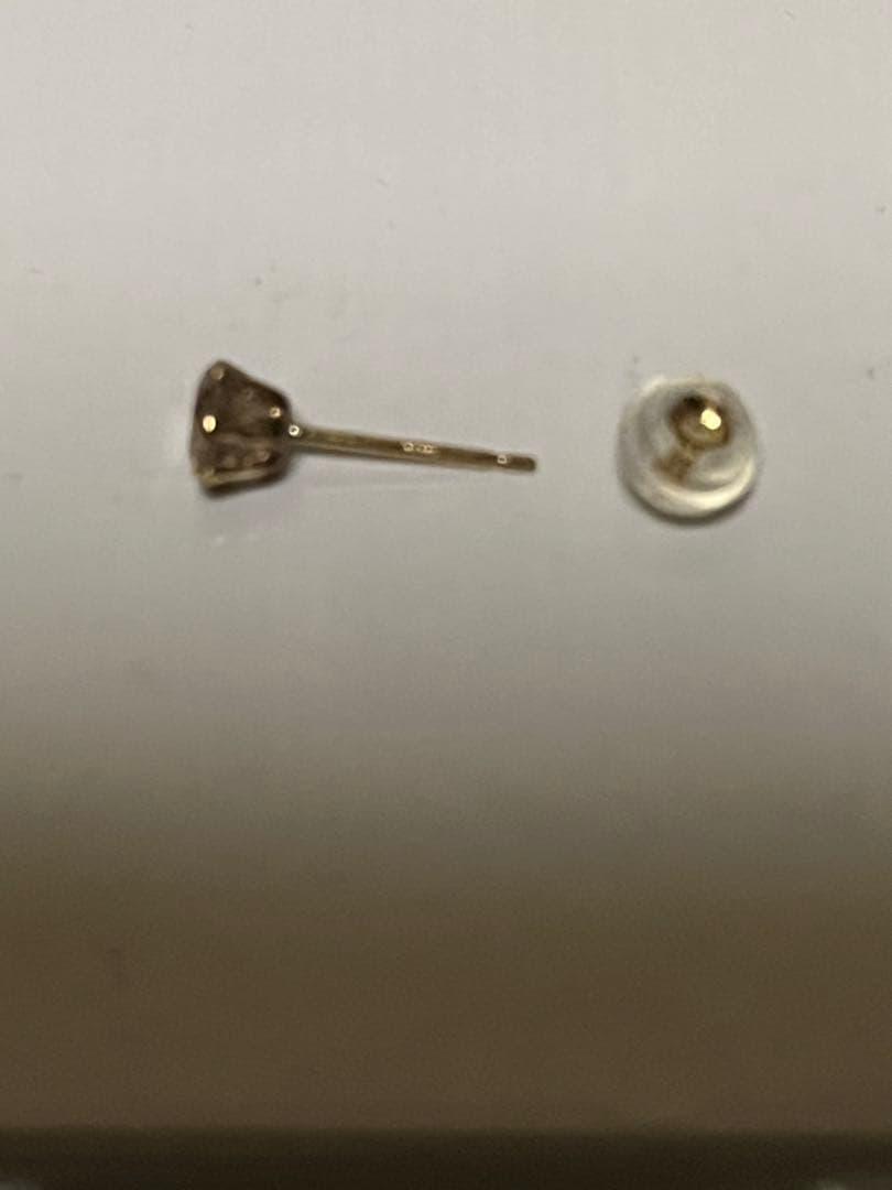 K18 ダイヤ 0.40ct スタッドピアス 保証書付 6本爪 大粒片耳のみ