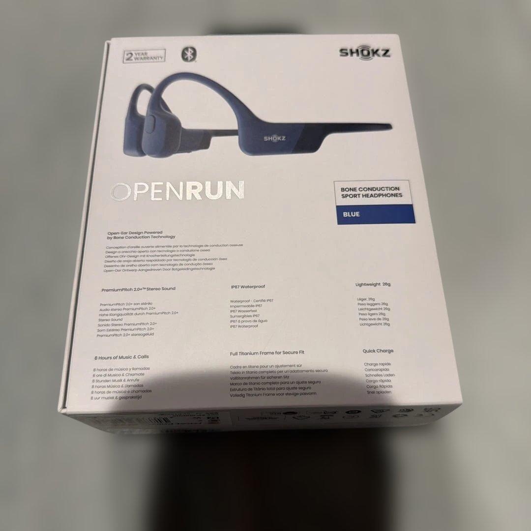 【新品】SHOKZ OPENRUN 骨伝導イヤホン　ブルー