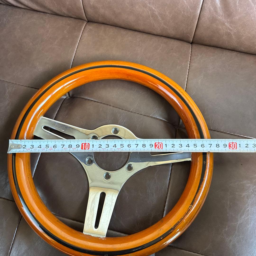 ウッド製3スポークステアリング