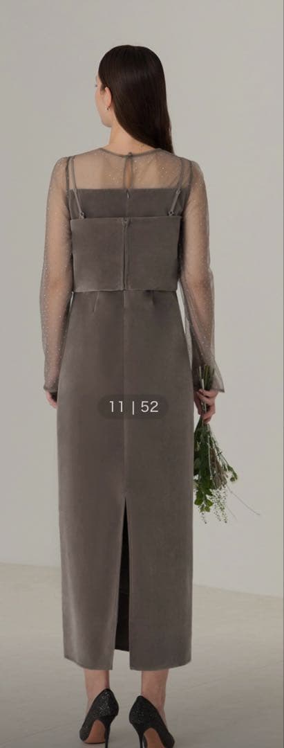 Leja 2WAYリボンビスチェドットストーンベロアワンピースドレス