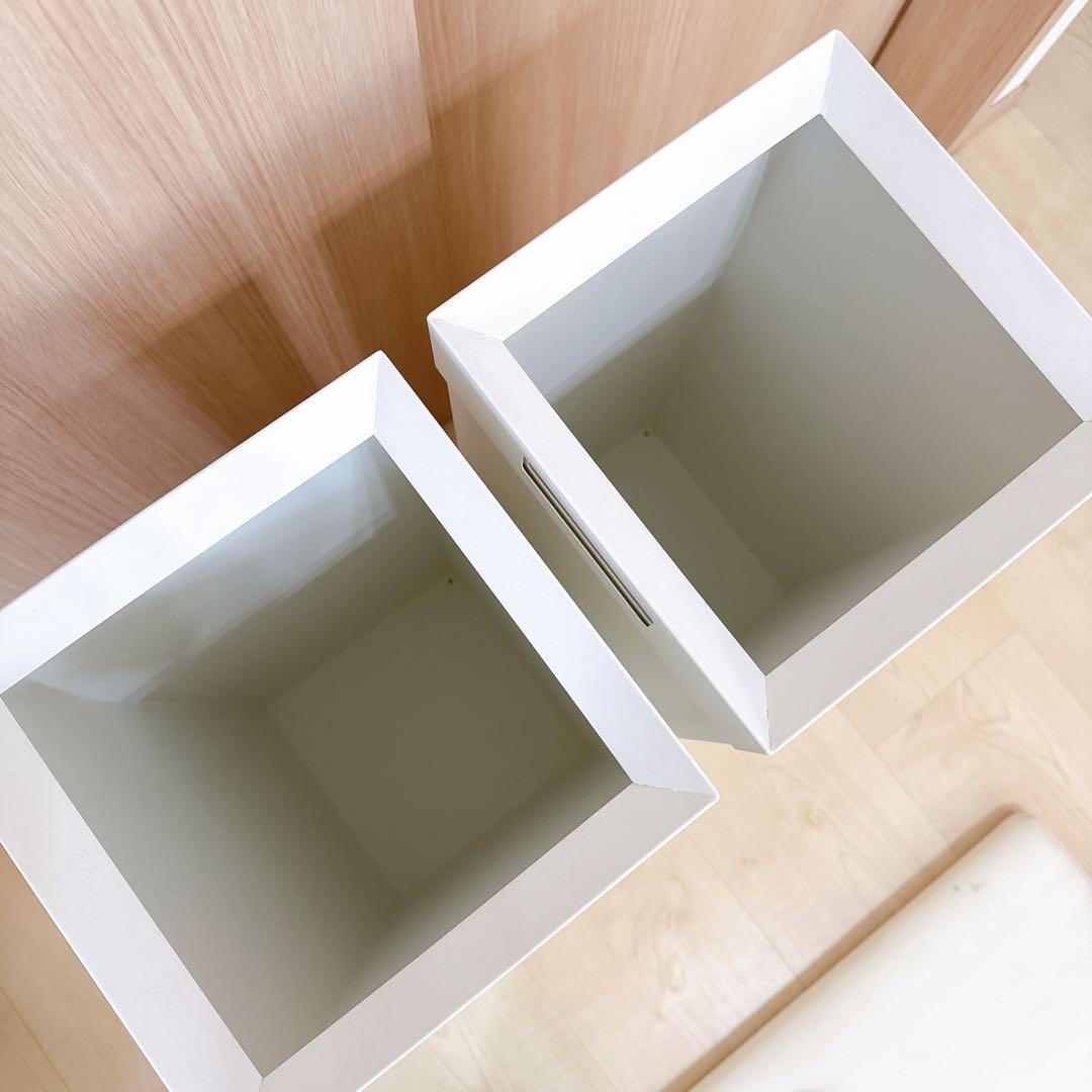 【引取り限定】tower トラッシュカン 角形ロングホワイト 2個セット