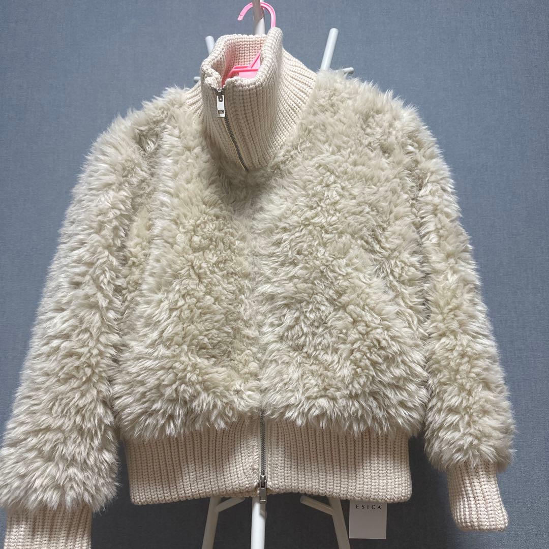 ESICA ハイネックボアブルゾン　ホワイト