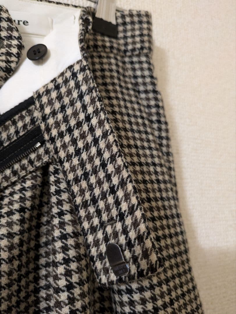 美品　ebure❋エブールチェックワイドタックパンツ❋ロンハーマン