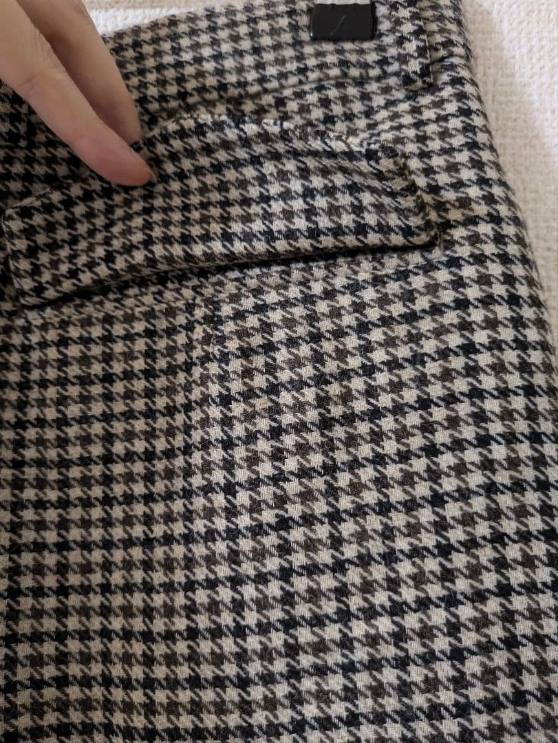 美品　ebure❋エブールチェックワイドタックパンツ❋ロンハーマン