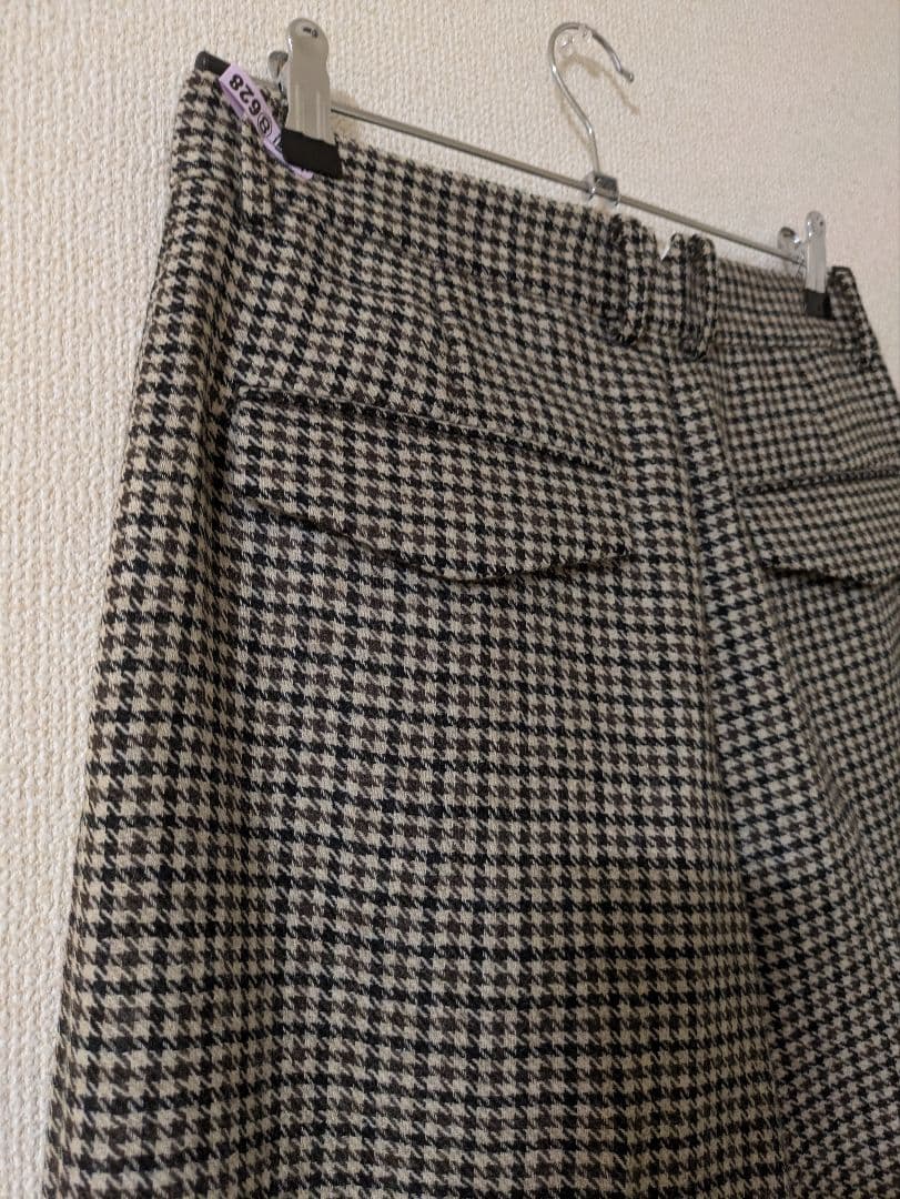 美品　ebure❋エブールチェックワイドタックパンツ❋ロンハーマン