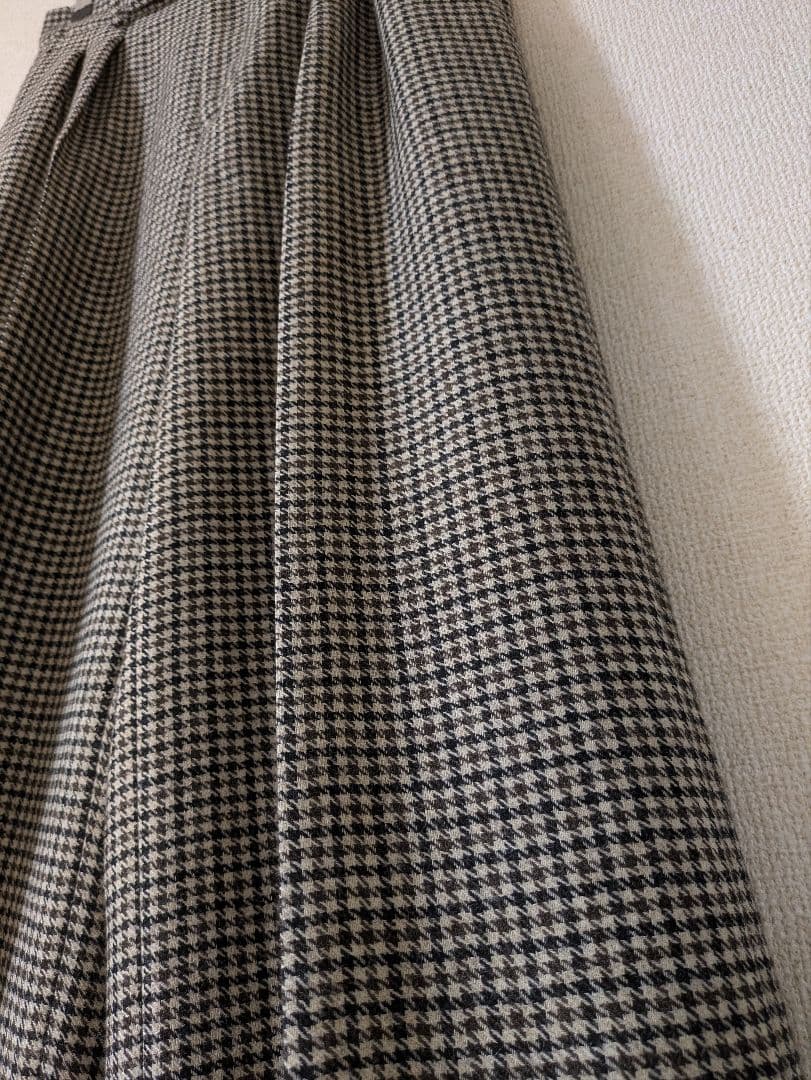 美品　ebure❋エブールチェックワイドタックパンツ❋ロンハーマン