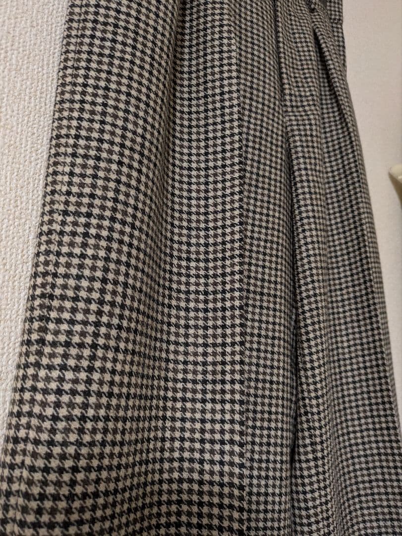 美品　ebure❋エブールチェックワイドタックパンツ❋ロンハーマン