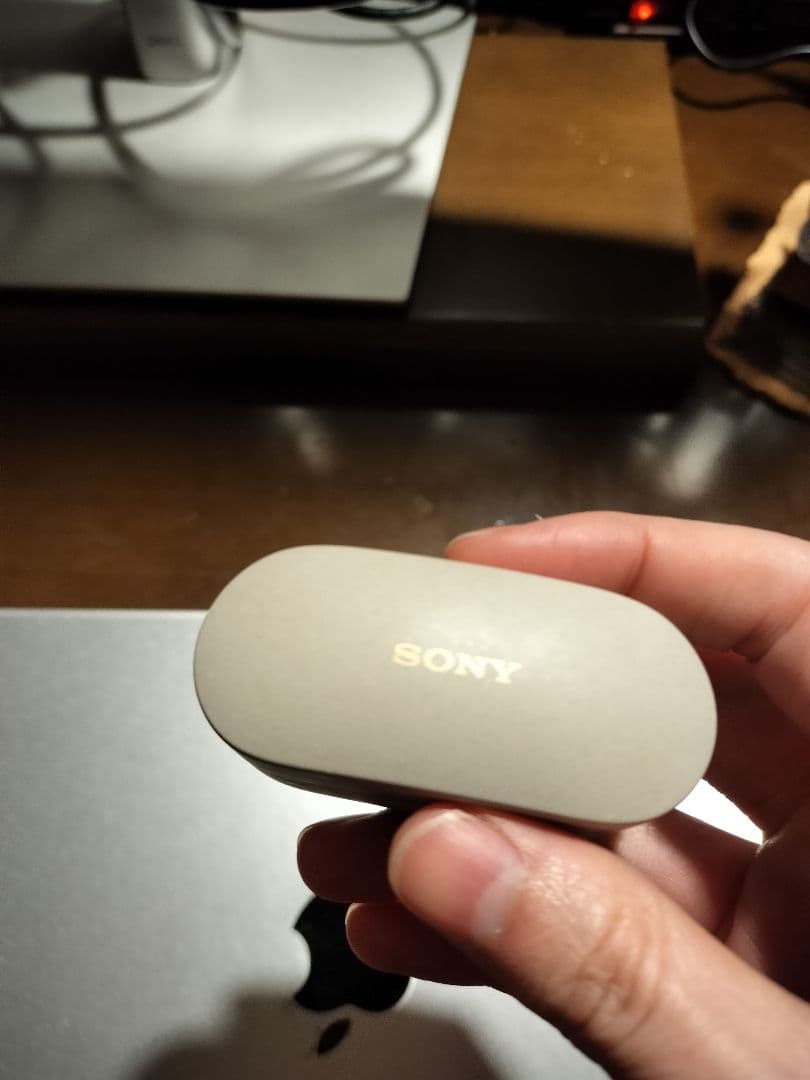 SONY ワイヤレスイヤホン ベージュ 充電ケース付き