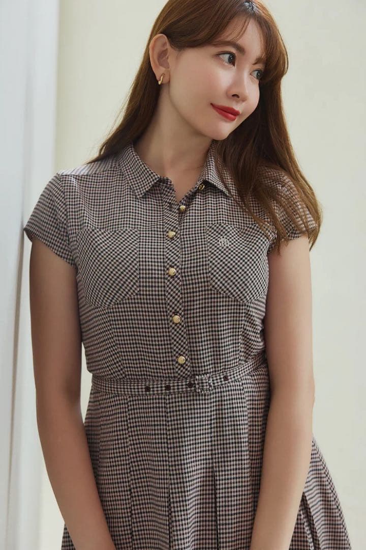 【新品未使用】Checked Shirt Mini Dress herlipto