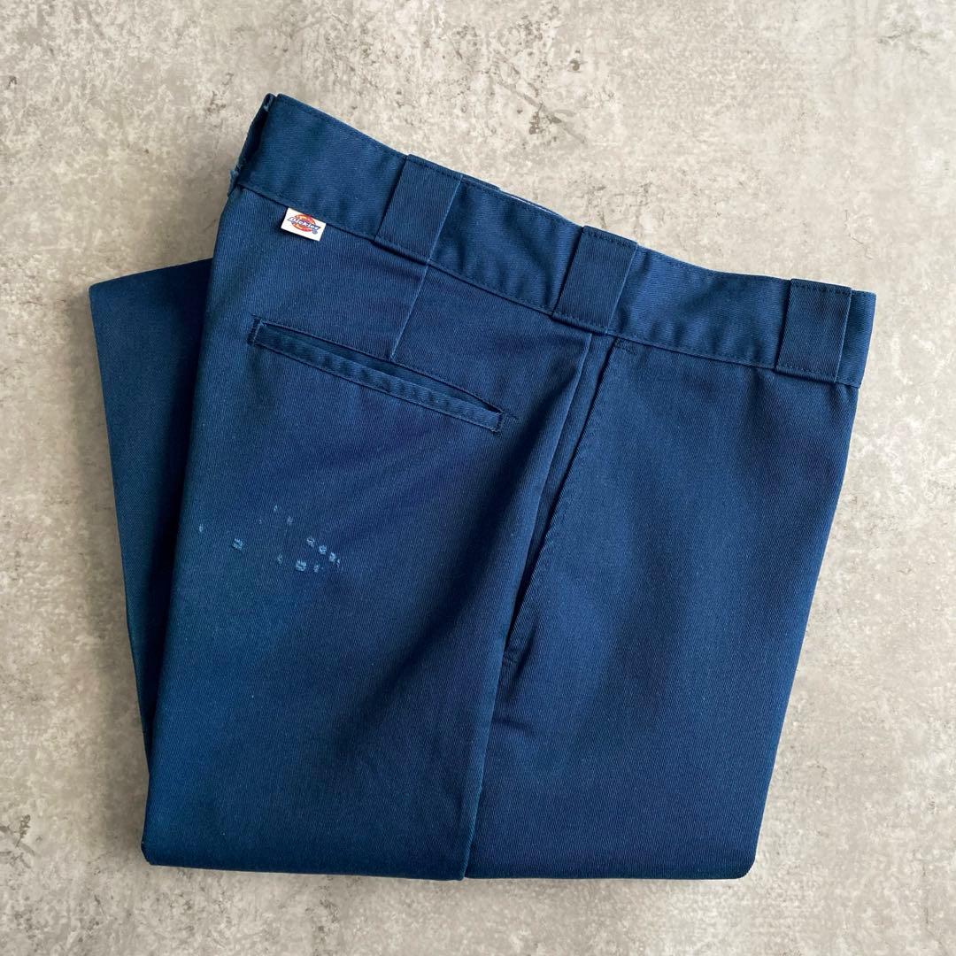 80sチビタグDickies874ワークパンツUSA製W32 L30ネイビー