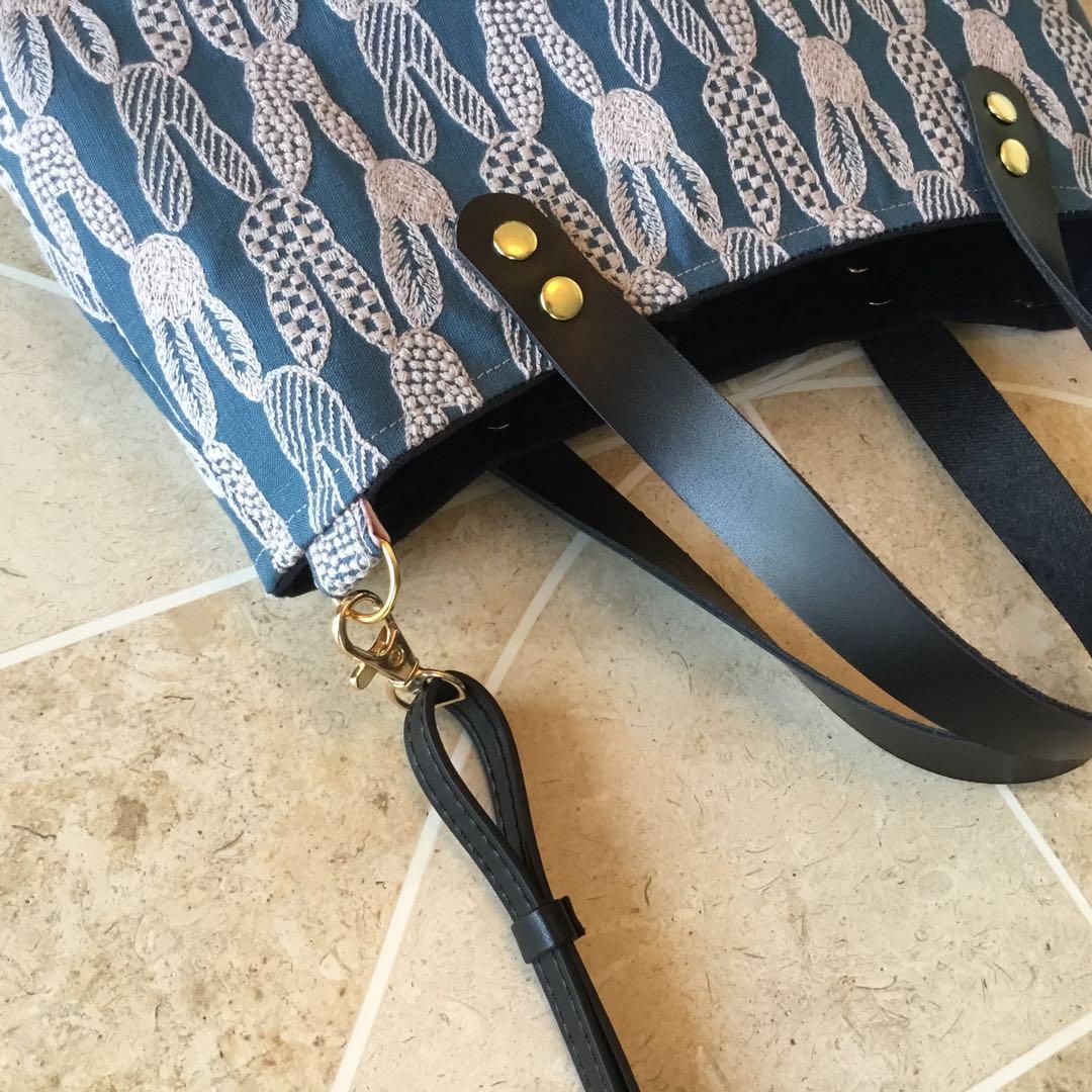 ミナペルホネンpomppiaブルー　2Wayショルダーバッグハンドメイド