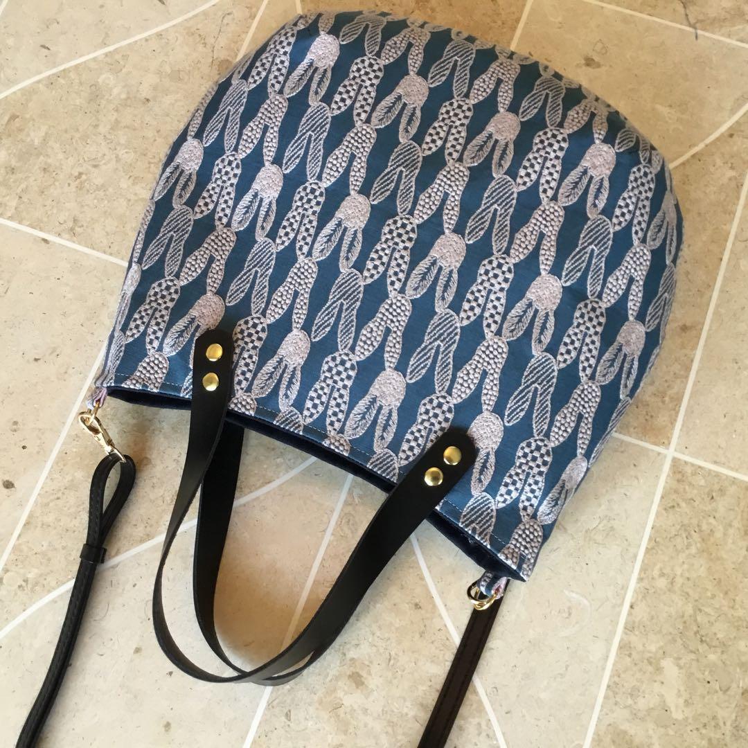 ミナペルホネンpomppiaブルー　2Wayショルダーバッグハンドメイド