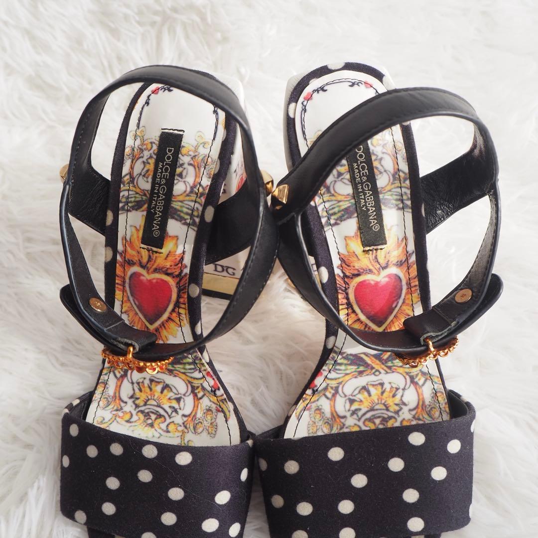 希少✨️ドルチェアンドガッバーナ ミュール サンダル ドット柄 ハート