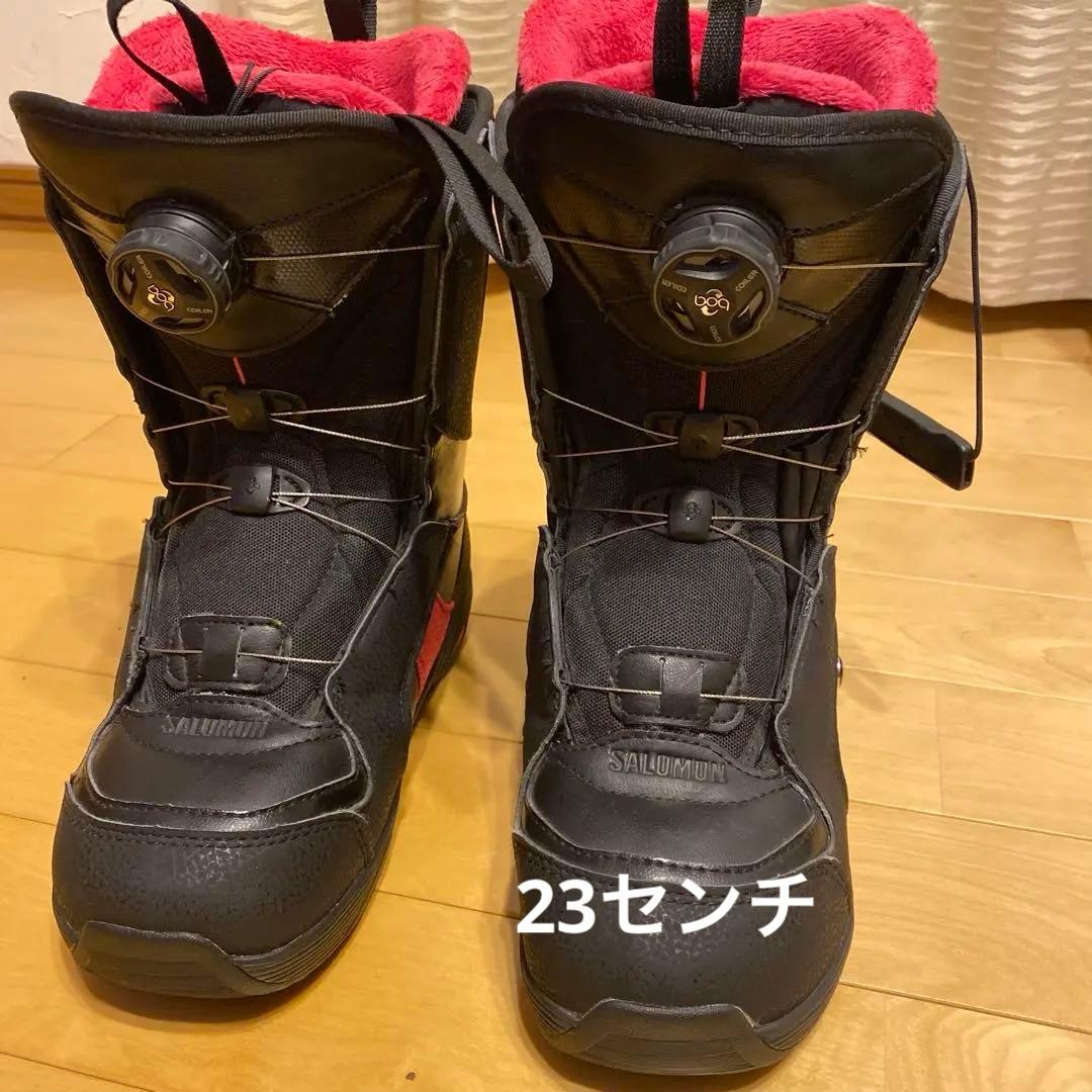 23 SALOMON スノーボードブーツ ブラック/ピンク