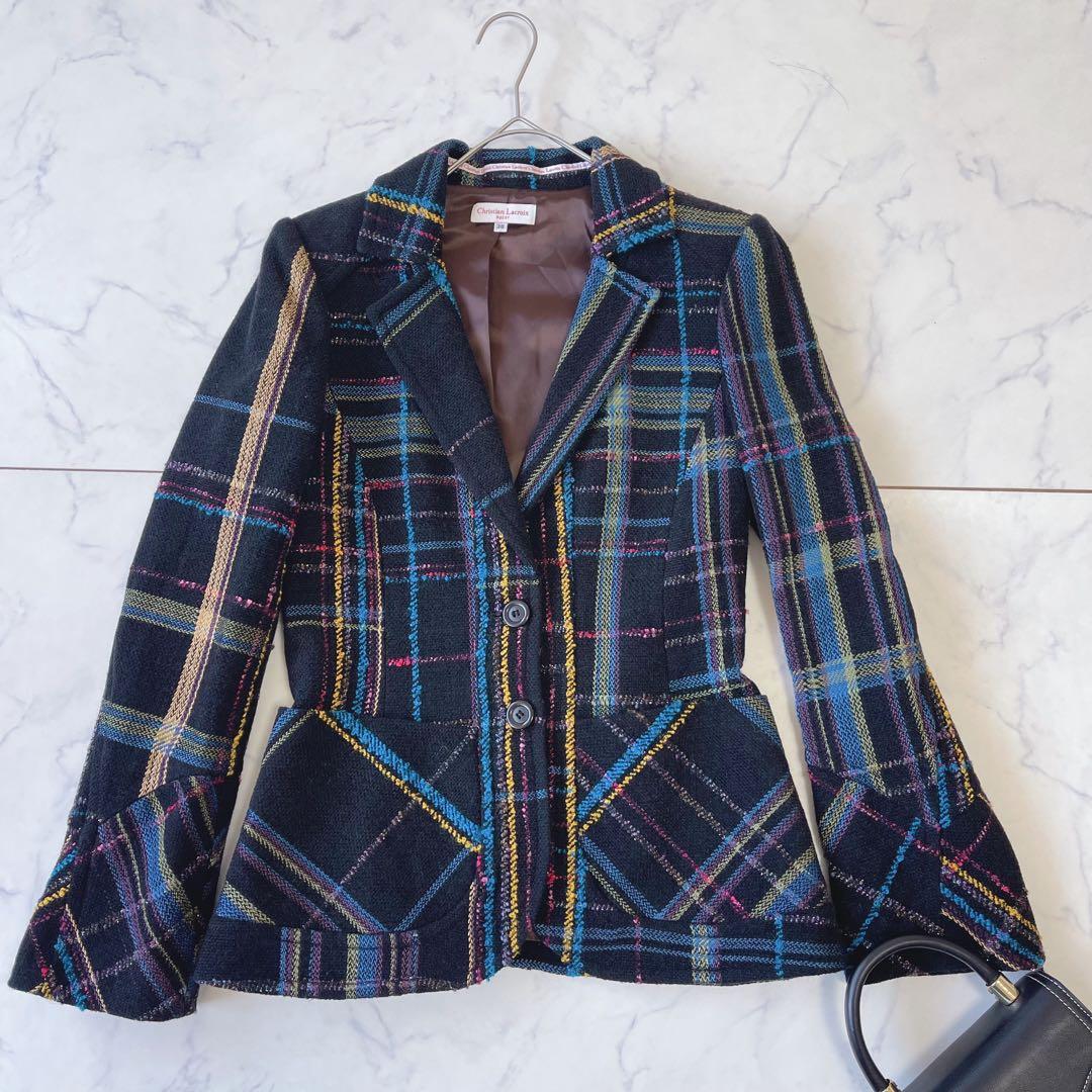 Yukka【未使用級】クリスチャンラクロワ ラメ テーラードジャケット