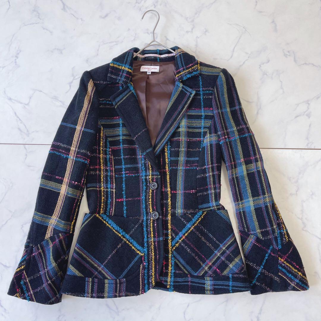 Yukka【未使用級】クリスチャンラクロワ ラメ テーラードジャケット